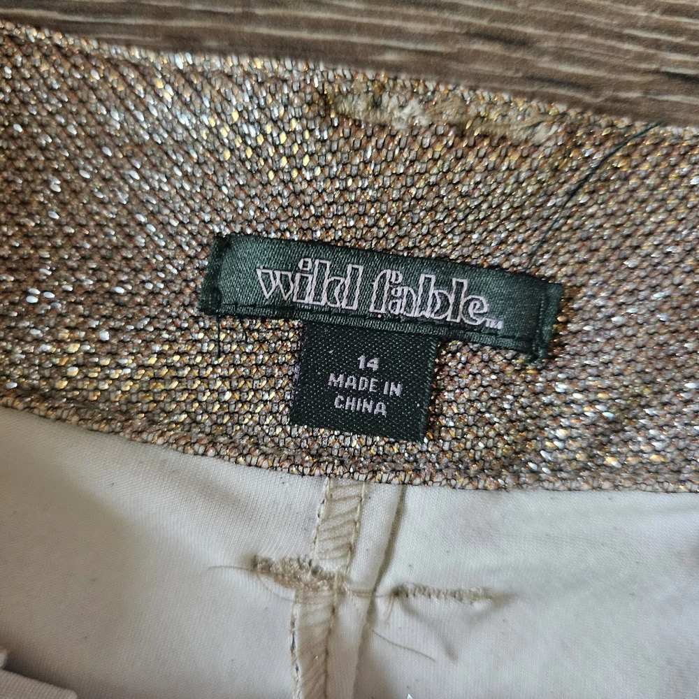 NWT Wild Fable Sparkly Gold New Years Eve Holiday Party Blazer Pants & Purse Set - Picture 7 of 15